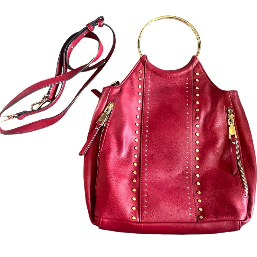 Burgundy handbag